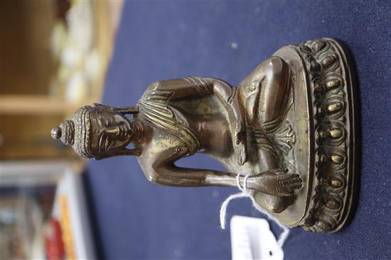 A Chinese bronze Buddha height 12.5cm